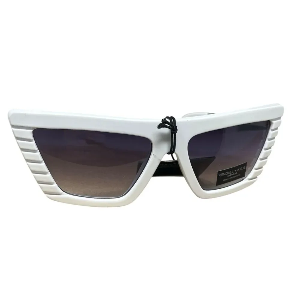 Kendall & Kylie Sunglasses Adult White Cateye Futuristic Pointed Y2K Costume NEW